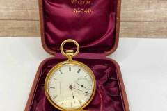 RARE-FIND-Antique-1865-18K-Solid-Yellow-Gold-Full-Hunter-Case-P.S.-Bartlett-Waltham-Pocket-Watch